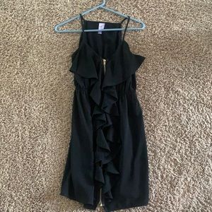 Black dress with gold zipper